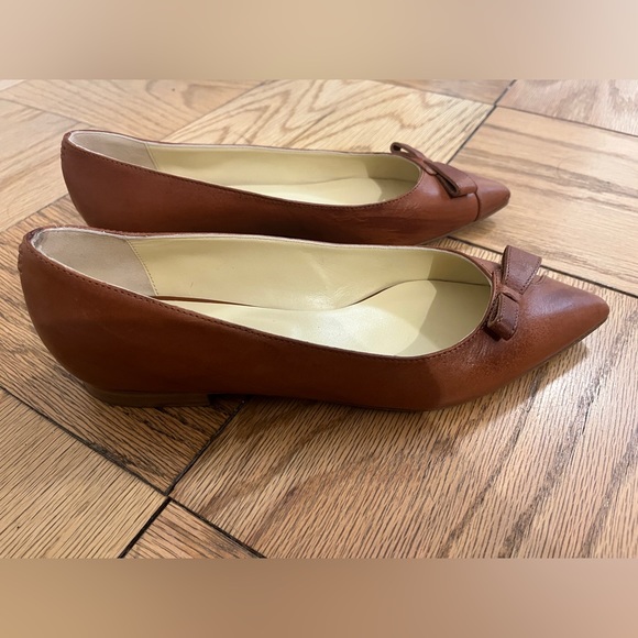 Sarah Flint Natalie Brown Leather Pointed Toe Flats 38 size 8 - Picture 3 of 12